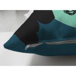 Çift Taraflı Renkli Zemin Üzerinde Soyut Çizimli Modern Geometrik Desen Süet Yastık Kırlent Kılıfı Realhomes