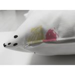 Çift Taraflı Beyaz Zemin Üzerinde Soyut Çizimli Renkli Desen Çalışması Süet Yastık Kırlent Kılıfı Realhomes