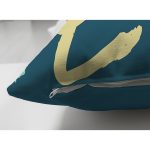 Çift Taraflı Renkli Zemin Üzerinde Soyut Çizimli Modern Geometrik Desen Süet Yastık Kırlent Kılıfı Realhomes