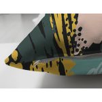 Çift Taraflı Siyah Zemin Üzerinde Soyut Çizimli Geometrik Desen Modern Süet Yastık Kırlent Kılıfı Realhomes