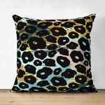 Çift Taraflı Pastel Zemin Üzerinde Siyah Geometrik Desenli Dijital Baskılı Modern Süet Yastık Kılıfı Realhomes