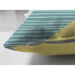 Çift Taraflı Renkli Zemin Üzerinde Geometrik Desenli Yaprak Motifli Süet Yastık Kırlent Kılıfı Realhomes