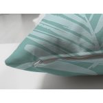 Çift Taraflı Renkli Zemin Üzerinde Yaprak Desenli Dijital Baskılı Modern Süet Yastık Kırlent Kılıfı Realhomes