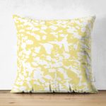 Çift Taraflı Beyaz Zeminli Renkli Modern Desenli Dijital Baskılı Modern Süet Yastık Kırlent Kılıfı Realhomes