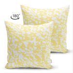 Çift Taraflı Beyaz Zeminli Renkli Modern Desenli Dijital Baskılı Modern Süet Yastık Kırlent Kılıfı Realhomes