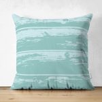 Çift Taraflı Renkli Zemin Üzerinde Soyut Desenli Dijital Baskılı Modern Süet Yastık Kırlent Kılıfı Realhomes