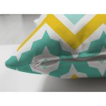 Çift Taraflı Beyaz Zemin Üzerinde Renkli Geometrik Desenli Dijital Baskılı Modern Süet Yastık Kılıfı Realhomes