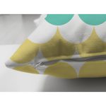 Çift Taraflı Beyaz Zemin Üzerinde Renkli Geometrik Desenli Dijital Baskılı Modern Süet Yastık Kılıfı Realhomes