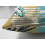 Çift Taraflı Beyaz Zemin Ğzerşnde Renkli Yaprak Desenli Halat Motifli Süet Yastık Kırlent Kılıfı Realhomes