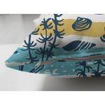 Çift Taraflı Beyaz Zemin Üzerinde Renkli Modern Çizgili Deniz Motifli Süet Yastık Kırlent Kılıfı Realhomes