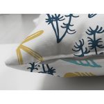 Çift Taraflı Beyaz Zemin Üzerinde Renkli Deniz Motifli Süet Yastık Kırlent Kılıfı Realhomes