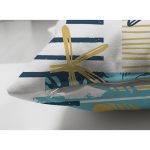 Çift Taraflı Beyaz Zemin Üzerinde Renkli Deniz Motifli Süet Yastık Kırlent Kılıfı Realhomes