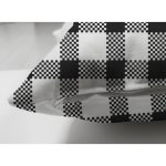 Çift Taraflı Beyaz Zeminli Siyah Ekose Desenli Dijital Baskılı Modern Süet Yastık Kırlent Kılıfı Realhomes