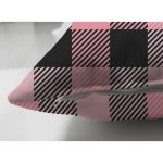 Çift Taraflı Renkli Pastel Zemin Üzerinde Siyah Ekose Desenli Modern Süet Yastık Kırlent Kılıfı Realhomes