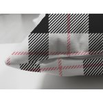 Çift Taraflı Beyaz Zeminli Siyah Ekose Desenli Dijital Baskılı Modern Süet Yastık Kırlent Kılıfı Realhomes