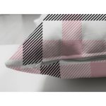 Çift Taraflı Renkli Pastel Zemin Üzerinde Siyah Ekose Desenli Modern Süet Yastık Kırlent Kılıfı Realhomes