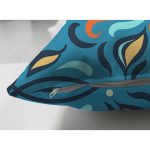 Çift Taraflı Renkli Zemin Üzerinde Çini Desenli Dijital Baskılı Modern Süet Yastık Kırlent Kılıfı Realhomes