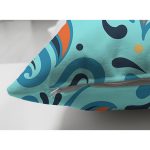 Çift Taraflı Renkli Zemin Üzerinde Çini Desenli Dijital Baskılı Modern Süet Yastık Kırlent Kılıfı Realhomes