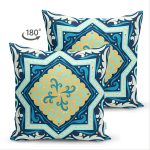 - Suet-K-7938-Gorsel2 - Realhomes Çift Taraflı Renkli Zemin Üzerinde Çini Desenli Dijital Baskılı Modern Süet Yastık Kırlent Kılıfı Realhomes