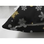 Çift Taraflı Siyah Zemin Üzerinde Gold Detaylı Kartanesi Desenli Süet Yastık Kırlent Kılıfı Realhomes