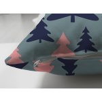 Çift Taraflı Renkli Zemin Üzerinde Pastel Renkli Siyah Çamağacı Desenli Süet Yastık Kırlent Kılıfı Realhomes