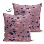 Çift Taraflı Renkli Zemin Üzerinde Pastel Renkli Puantiye Desenli Süet Yastık Kırlent Kılıfı Realhomes