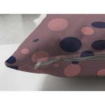 Çift Taraflı Renkli Zemin Üzerinde Pastel Renkli Puantiye Desenli Süet Yastık Kırlent Kılıfı Realhomes