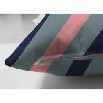 Çift Taraflı Renkli Zemin Üzerinde Pastel Renkli Yatay Çizgili Modern Süet Yastık Kırlent Kılıfı Realhomes