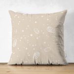 Çift Taraflı Pastel Zeminli Deniz Kabuğu Desenli Dijital Baskılı Modern Süet Yastık Kırlent Kılıfı Realhomes