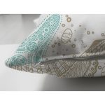 Çift Taraflı Beyaz Zemin Üzerinde Deniz Kabuğu Desenli Süet Yastık Kırlent Kılıfı Realhomes