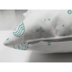 Çift Taraflı Beyaz Zemin Üzerinde Deniz Kabuğu Desenli Süet Yastık Kırlent Kılıfı Realhomes