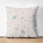 Çift Taraflı Pastel Zeminli Deniz Kabuğu Desenli Dijital Baskılı Modern Süet Yastık Kırlent Kılıfı Realhomes