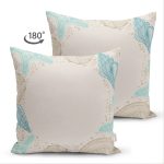 Çift Taraflı Pastel Zeminli Deniz Kabuğu Desenli Dijital Baskılı Modern Süet Yastık Kırlent Kılıfı Realhomes