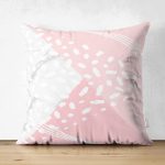 Çift Taraflı Pastel Zeminli Geometrik Desenli Dijital Baskılı Modern Süet Yastık Kırlent Kılıfı Realhomes