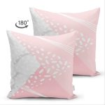 Çift Taraflı Pastel Zeminli Geometrik Desenli Dijital Baskılı Modern Süet Yastık Kırlent Kılıfı Realhomes