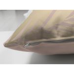 Çift Taraflı Pastel Zemin Üzerinde Gold Detaylı Yaprak Desenli Modern Süet Yastık Kırlent Kılıfı Realhomes