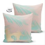 - Suet-K-7981-Gorsel2 - Realhomes Çift Taraflı Pastel Zemin Üzerinde Gold Detaylı Yaprak Desenli Modern Süet Yastık Kırlent Kılıfı Realhomes