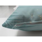 Çift Taraflı Pastel Zemin Üzerinde Yaprak Desenli Dijital Baskılı Modern Süet Yastık Kırlent Kılıfı Realhomes