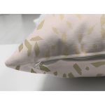 Çift Taraflı Pastel Zemin Üzerinde Gold Detaylı Geometrik Desenli Süet Yastık Kırlent Kılıfı Realhomes