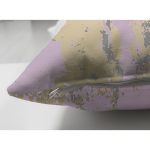 Çift Taraflı Pastel Zemin Üzerinde Gold Detaylı Geometrik Desenli Süet Yastık Kırlent Kılıfı Realhomes