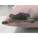 Çift Taraflı Pastel Zemin Üzerinde Gold Detaylı Geometrik Desenli Süet Yastık Kırlent Kılıfı Realhomes