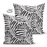 - Suet-K-7998-Gorsel2 - Realhomes Çift Taraflı Beyaz Zemin Üzerinde Soyut Siyah Renkli Yaprak Motifli Süet Yastık Kırlent Kılıfı Realhomes