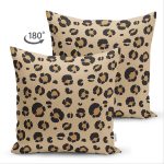 Çift Taraflı Pastel Zemin Üzerinde Gold Detaylı Geometrik Desenli Süet Yastık Kırlent Kılıfı Realhomes