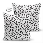 - Suet-K-8002-Gorsel2 - Realhomes Çift Taraflı Renkli Zemin Üzerinde Siyah Geometrik Çizimli Dijital Baskılı Modern Süet Yastık Kılıfı Realhomes