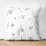 - Suet-K-8008-Gorsel1 - Realhomes Çift Taraflı Pastel Zeminli Beyaz Yaprak Desenli Dijital Baskılı Modern Süet Yastık Kırlent Kılıfı Realhomes