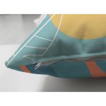 Çift Taraflı Renkli Zeminli Pastel Yaprak Desenli Dijital Baskılı Modern Süet Yastık Kırlent Kılıfı Realhomes