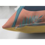 Çift Taraflı Renkli Zeminli Pastel Yaprak Desenli Dijital Baskılı Modern Süet Yastık Kırlent Kılıfı Realhomes