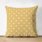 - Suet-K-8033-Gorsel1 - Realhomes Çift Taraflı Renkli Zeminli Beyaz Puantiye Desenli Dijital Baskılı Modern Süet Yastık Kırlent Kılıfı Realhomes