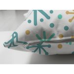 Çift Taraflı Beyaz Zemin Üzerinde Renkli Geometrik Desenli Dijital Baskılı Modern Süet Yastık Kılıfı Realhomes