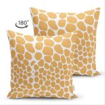 Çift Taraflı Beyaz Zemin Üzerinde Pastel Renkli Geometrik Desenli Süet Yastık Kırlent Kılıfı Realhomes